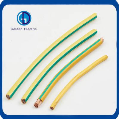 China Green Yellow Copper Earth Wire Waterproof High Flexibility with PVC Insulated for sale