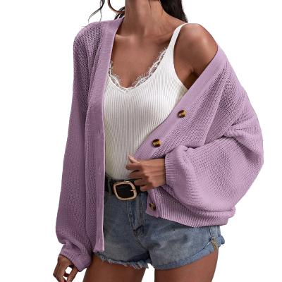 China Anti-Wrinkle Casual Sweater Cotton Women's Cardigan Button Long Sleeve Loose Oversize Knit Cardigans Top Apparel for sale