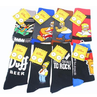 China QUICK DRY Mens Simpson Socks 360 Character Print Cartoon Boy's Crew Socks For Women Novelty Unisex Socks for sale