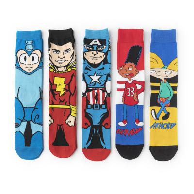 China Steve Rogers Comics Mens Socks Marvel Cartoon QUICK DRY Boy's Marvel Crew Socks For Women Novelty Unisex Socks for sale