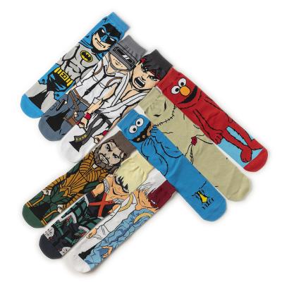 China QUICK DRY comic men's printing cotton cartoon thongs boy crew thongs unisex socks Amazon bestsellers for women for sale