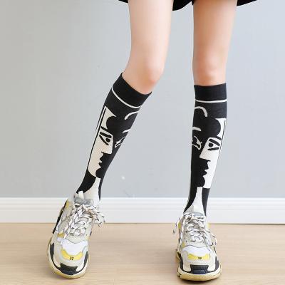 China Wholesale Designer Luxury Custom Women's Sports School Knee Socks QUICK DRY Cotton Slouch Fashion Ladies Long Knee Happy Socks For Girls for sale