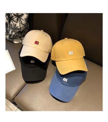 China COMMON outdoor fashion simple letter m embroidered baseball cap men women women soft curved brim sun hat Korean hat for sale