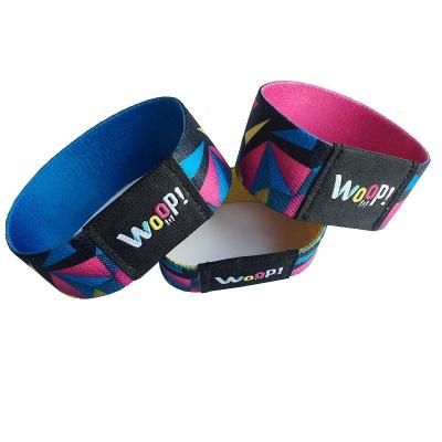 China Custom Woven Elastic Fabric Waterproof Elastic Wristband / Waterproof RFID Elastic Wristband Suitable For Festival Events for sale