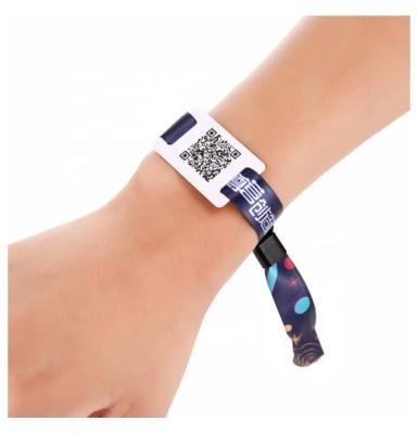 China Waterproof / Weatherproof Fashion professional fabric rfid with QR code wristband bracelet nfc label waterproof smart for sale