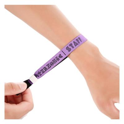 China Plastic Tube Woven Fabric Wristband Fabric Wristband Polyester Waterproof/Waterproof Personalized Sliding Adjustable Wristband for sale