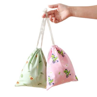 China Custom Logo Cotton Canvas Drawstring Bag Candy Handled Bag With Drawstring for sale