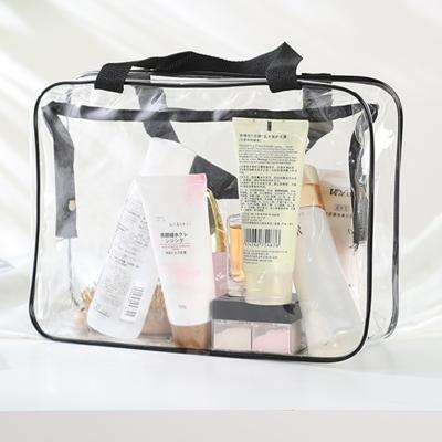 China Handled Clear Cosmetic Shopping Beach Packaging Ladies PVC Plastic Ziplock Bags for sale