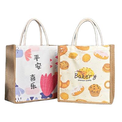 China Reusable Wholesale Natural Shopping Jute Waterproof Jute Tote Bag for sale