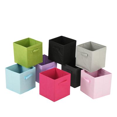 China Sustainable Canvas Non Woven Fabric Custom Folding Storage Case Box for sale