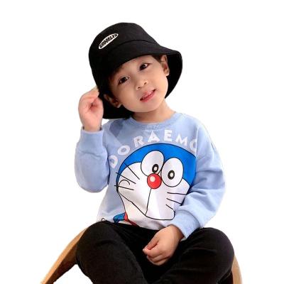 China Breathable Casual Loose Baby Pure Sweater Children's Pullover Cartoon Cotton Spring And Autumn Girl Bottoming Long Shirt Boy Western Style for sale