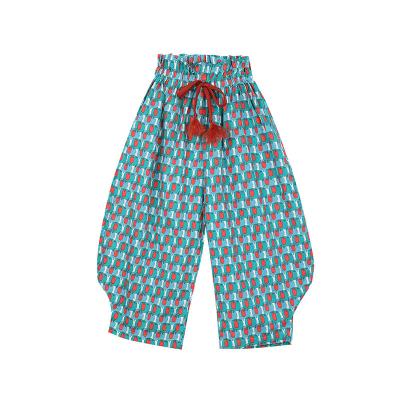 China Sustainable Girls Elephant Mosquito Pants 2021 Summer New Little Girl Loose Wide Leg Pants Western Lantern Breathable Pants Stretch for sale