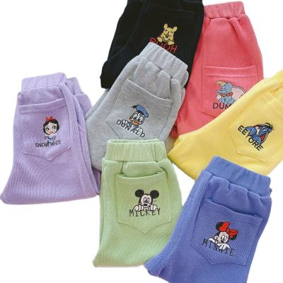 China Girls' pants viable for 2021 winter, boys' sweatpants kindergarten magic pants, children's style cartoon drop western pants for sale