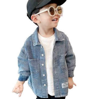 China Toddler Kids Jacket Shirt Denim Boy2021Spring Anti-pilling Soft Spring Baby And Autumn Style Korean Western Jacquard Long Sleeve Shipping And Handling for sale