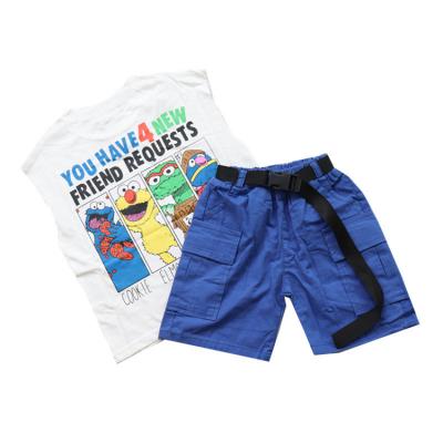 China Hot Selling Fashion Boys Summer Fashion Suit Children's T-shirt Vest Shorts Two-Piece Set for sale