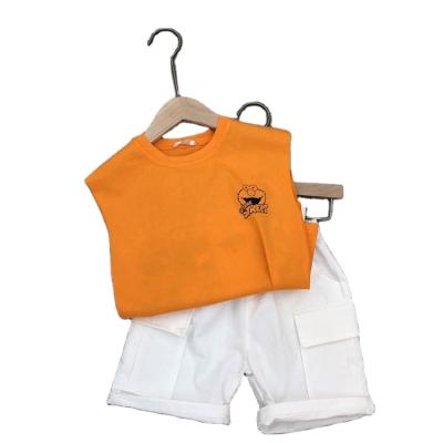 China Fashion Wholesale Price Boys Kids Suits T Shirt Sleeveless Shorts Two Piece Set for sale