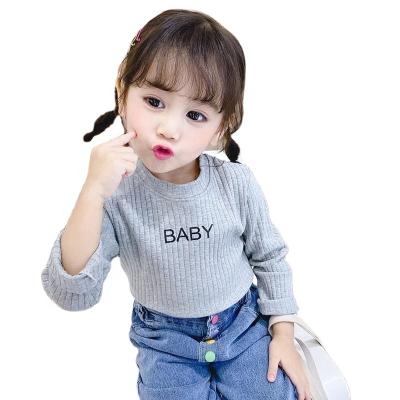 China Spring and Autumn Children's Sustainable Girls Cotton Long SleevestT-shirt2020New Low Shirt Tops For Girl Autumn ChildrenTT-shirtBaby Clot for sale