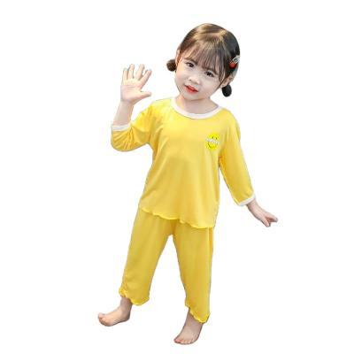 China 2021Spring thin sleeve breathable children's pajamas long and autumn baby kids suit kids girls modal homewear for sale