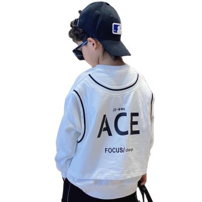 China 2021 Breathable Two-Piece Boys Sweaters Foreign Style Spring New Clothes Korean Children's Sweaters Medium And Large C Super Handsome for sale