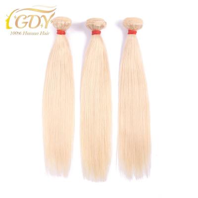 China Fast Shipping Pure Blonde Big Hair Stock GDY Straight Hair Women Bundles 613 Colors Brazilian Hair Weave Bundle Virgin Hair Top Seller for sale