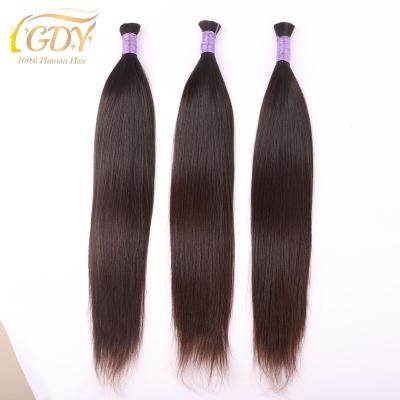 China Good Quality Raw Virgin 10A Virgin Hair GDY Bulk Braiding Hair Straight Bundles 1B Staight Natural Cuticle Aligned Hair For Women for sale