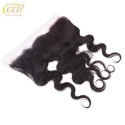 China Wholesale Pre Plucked Body Wave GDY Human Hair Body Wave Ear To Ear 100% Unprocessed 13*4 Virgin Peruvian Hair Lace Frontal Closure for sale