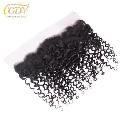 China Best Quality 10A 12A Virgin Human Hair HD 13X4 13X6 Wave Deep Curly Thin Deep Curly Extra Fine Swiss GDY HD Lace Frontal Closure for sale