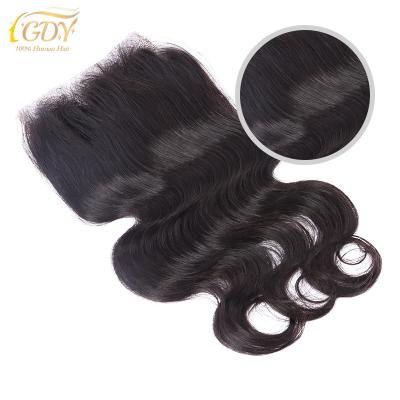 China 5X5 Wave Lace Transparent Swiss Base Body Closure #1b HD Color Frontal Cuticle Aligned Lace Front Hair Vendor for sale