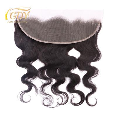 China GDY Human Hair 1B Straight Human Hair Extensions 13x4 Lace Body Wave 13x4 Lace Frontal Brazilian Straight Brazilian Swiss Headband for sale