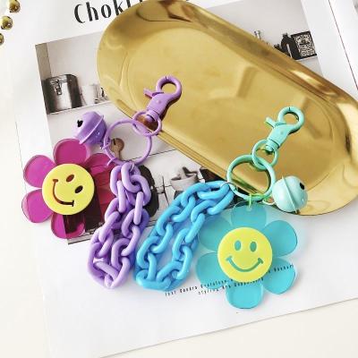 China YHY Long Life Durable Acrylic Candy Bag Key Chain Smiley Face Keychains for sale