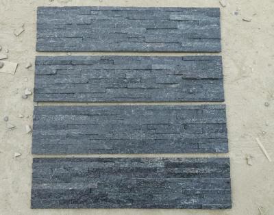 China Wall Decoration Black Quartz Culture Stone/Quartzite Wall Ledge Stone /Wall Cladding Panel for sale