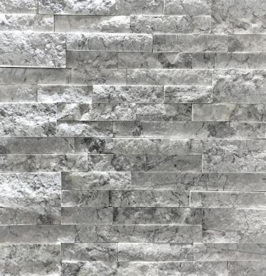 China Interior wall cladding traditional marble tile/stone wall/culture stacked marble stone for sale