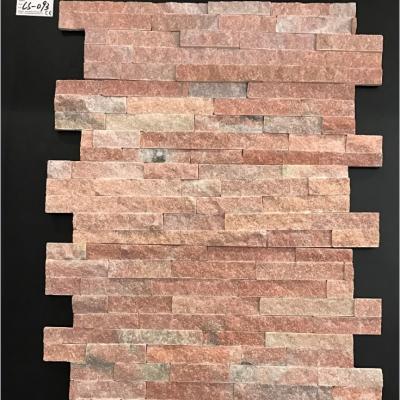 China modern pink peach granite stone wall cladding/cheap stacked stone/exterior stone wall cladding for sale