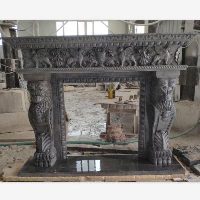 China Modern Stone Fireplace Surround / Cheap Fireplace Mantels / Contemporary Fireplace for sale