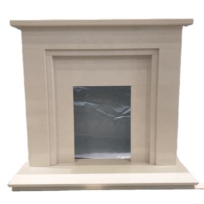 China Modern French Style TV Stand Natural White Marble Fireplace Mantel for sale