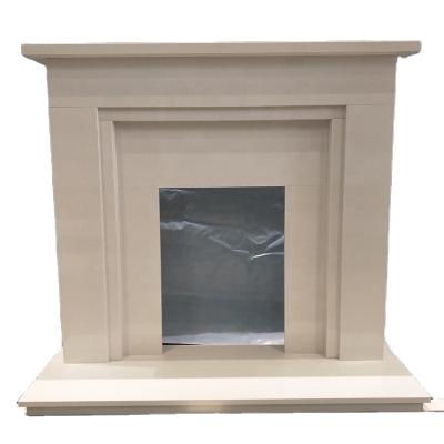 China Modern French Style TV Stand Natural White Marble Fireplace Mantel for sale