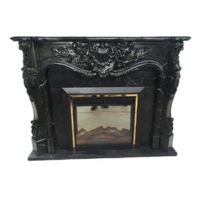 China Modern American Style Free Hand Carving Home Hotel TV Fire Place Fireplace for sale