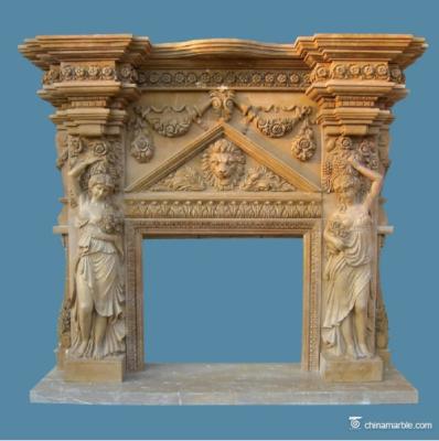 China Modern Carved Fireplace Mantels/Freestanding Fireplace/Egyptian Marble Fireplace for sale