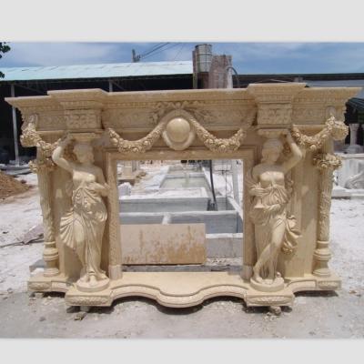 China Modern marble fireplace surround for sale