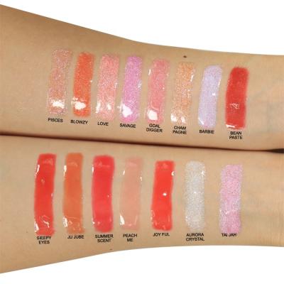 China Waterproof Glitter Lip Gloss Wet Gloss LED Waterproof Shimmer Lip Glitter Gloss for sale