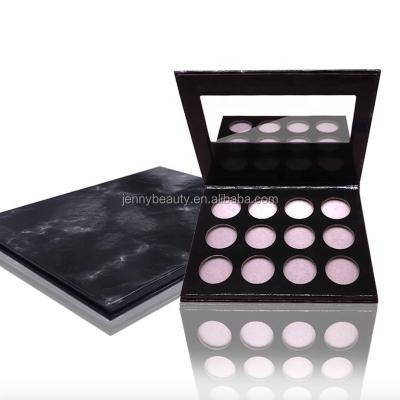 China EYE diy eyeshadow wholesale 12pan 26mm color palette custom black round makeup eyeshadow palette for sale