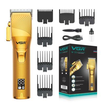 China Best Hotel VGR V-280 LED Metal Housing Professional Electric Barber Hair Clipper Rechargeable Gold For Men for sale