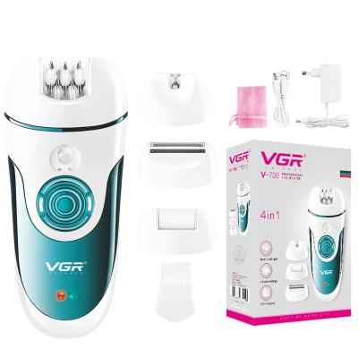 China Single Blade VGR 4 in1 Lady Razor V-700 Lady Cordless Rechargeable Epilator for sale