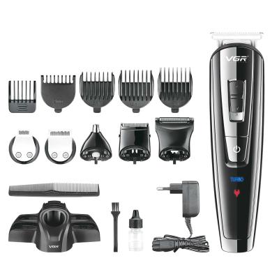 China VGR Outdoor Electric Cordless Rechargeable Clipper Grooming Kits For Men V-025 Sets With LED Display for sale