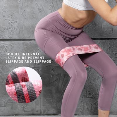 China Hot Selling Polyester + Latex Hip Circle Gym Fitness Silk Exercise Stretching Custom Resistance Band For Body Training for sale