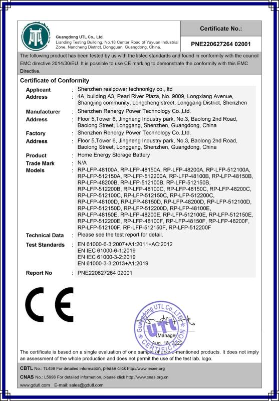 CE - Shenzhen Renergy Power Technology Co., Ltd.