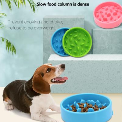 China Sustainable High-quality hot plastic household anti-spill pet fun slow food feeding cats and dogs anti-slip lick feeding food water bowl for sale