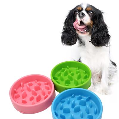 China Sustainable High quality Amazon hot selling non-slip plastic feeding cats and dogs pets slow feeding dispenser feeder rice bowl for cats dog for sale