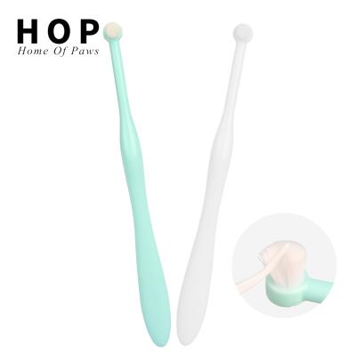 China Stocked Factory Wholesale PVC Box Packaging Plastic Small Soft Pet Tooth Brush Dog Toothbrush for sale