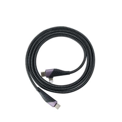 China Nylon Braided Camera VCOM 1.2m USB Type C To Type C Cable 60W PD Fast Charging Cable for sale